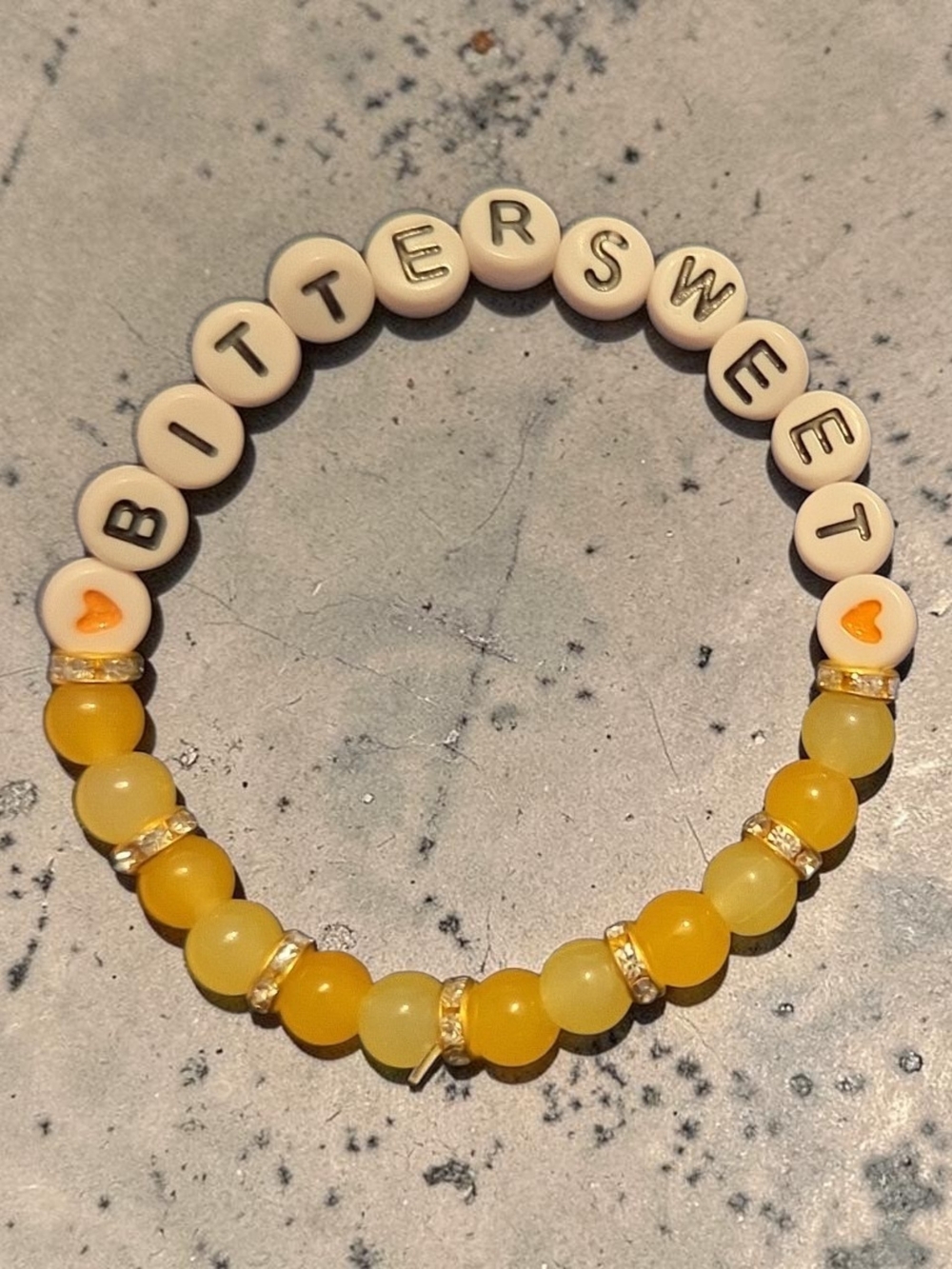 Yellow 'BITTER SWEET' Beaded Stretch Bracelet